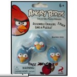 Angry Birds Blue Bird Collectible Puzzle Erasers,3 Pack